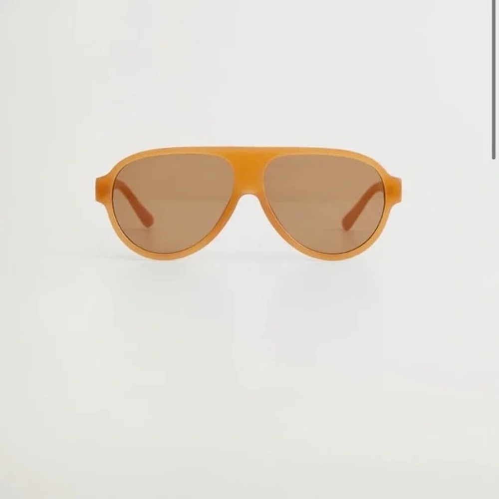 MANGO Orange Aviator Sunglasses